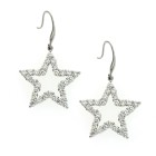 2.92 CT Diamond Star Earrings  in 18Kt White Gold